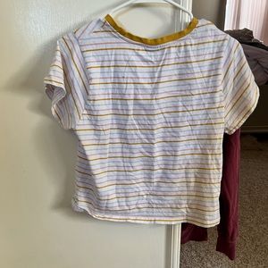 White striped graphic tee